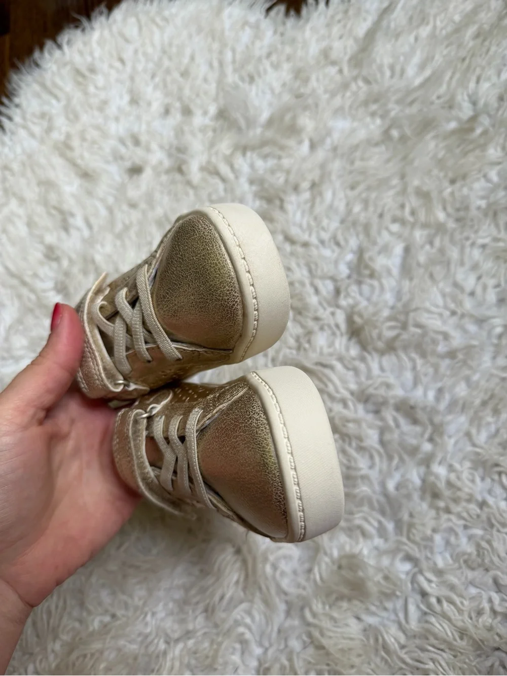 Carter's Metallic Gold Toddler Sneakers with Hook-and-Loop Strap